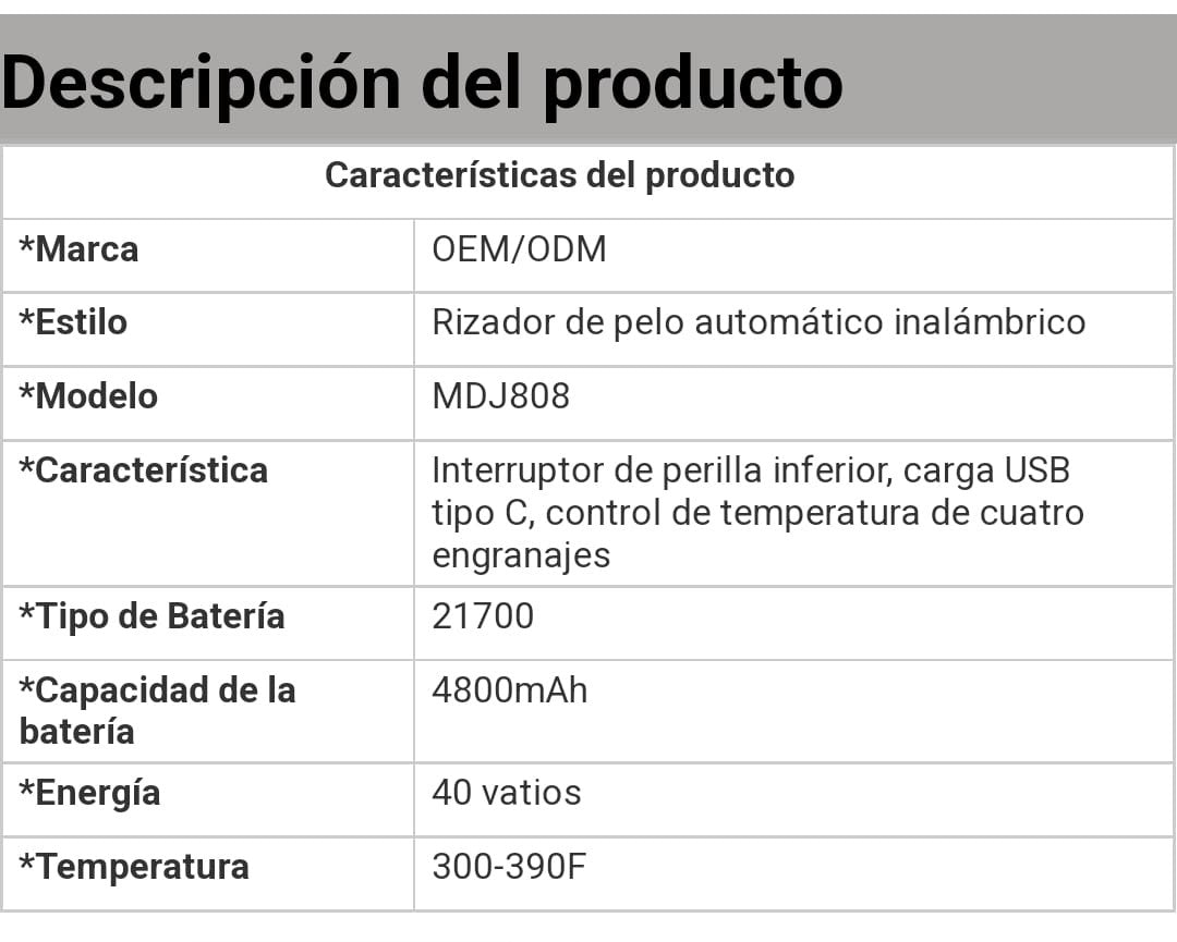 Rizador Automático Inalámbrico, Portátil