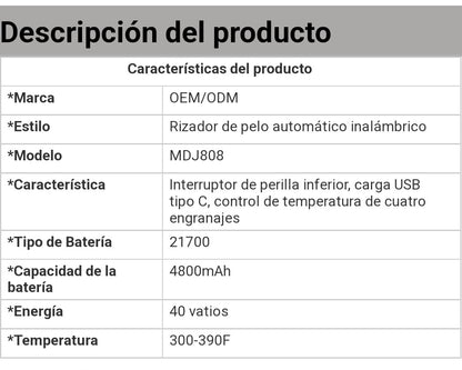 Rizador Automático Inalámbrico, Portátil